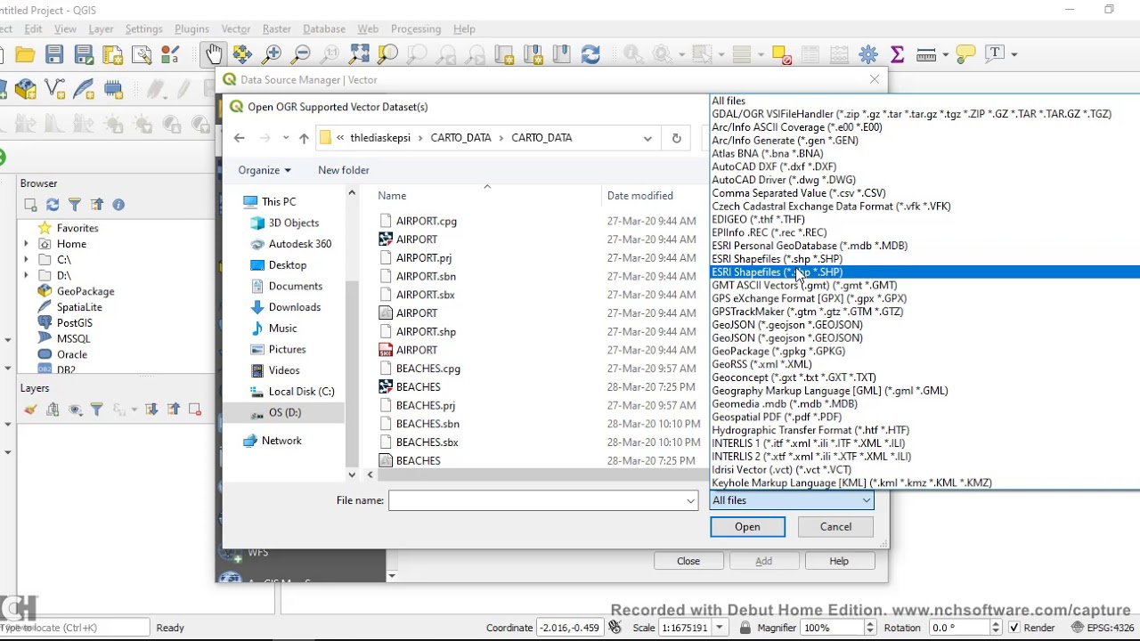Εισαγωγή δεδομένων QGIS/ Import data in Qgis - YouTube