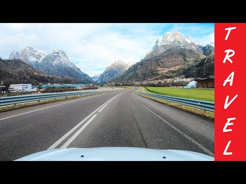 Driving in Italy (Dolomites): From Agordo to Alleghe | 4K GoPro RAW
