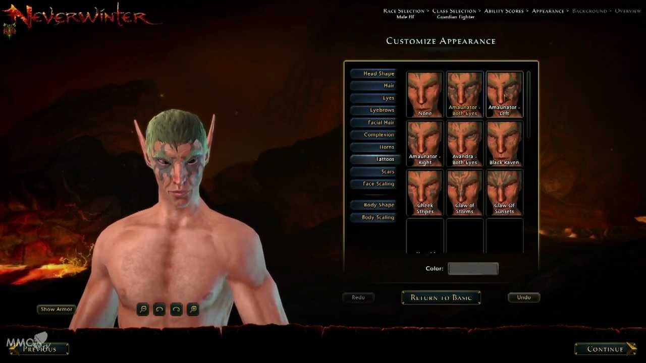 Neverwinter Character creation Elf Male - MMO HD TV (1080p)