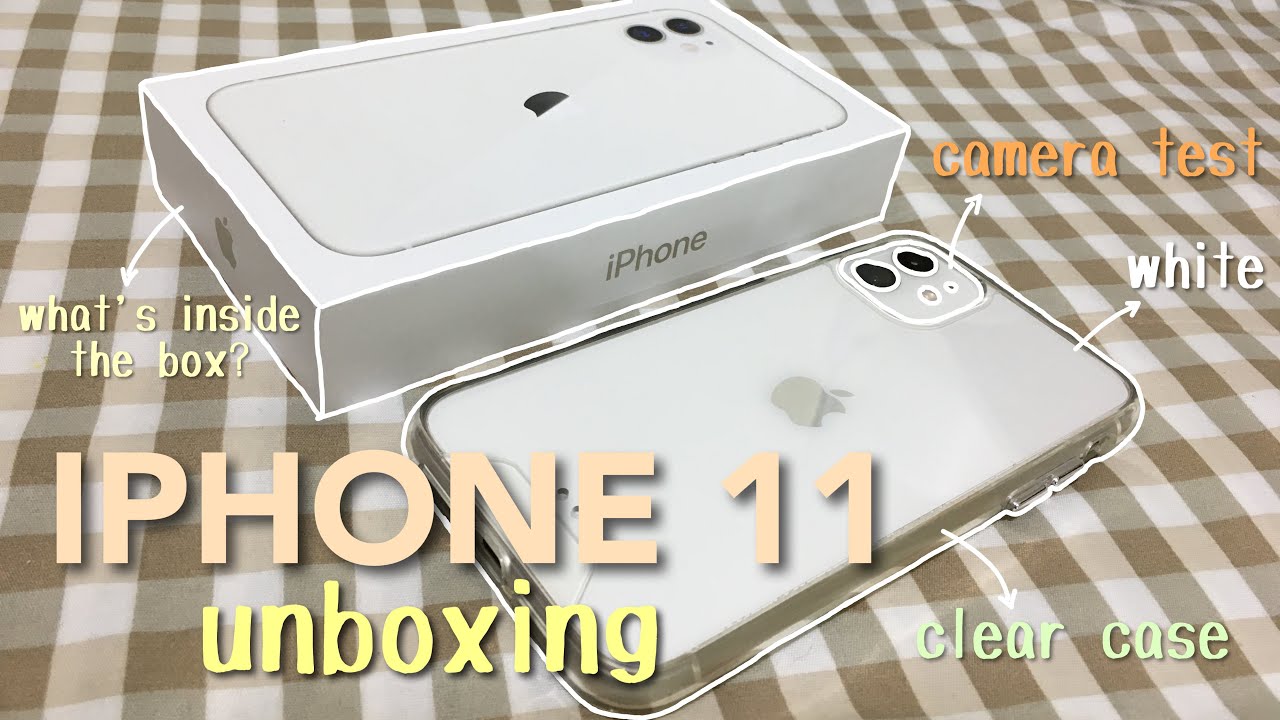 iphone 11(white) aesthetic unboxing asmr + camera test ⛅️