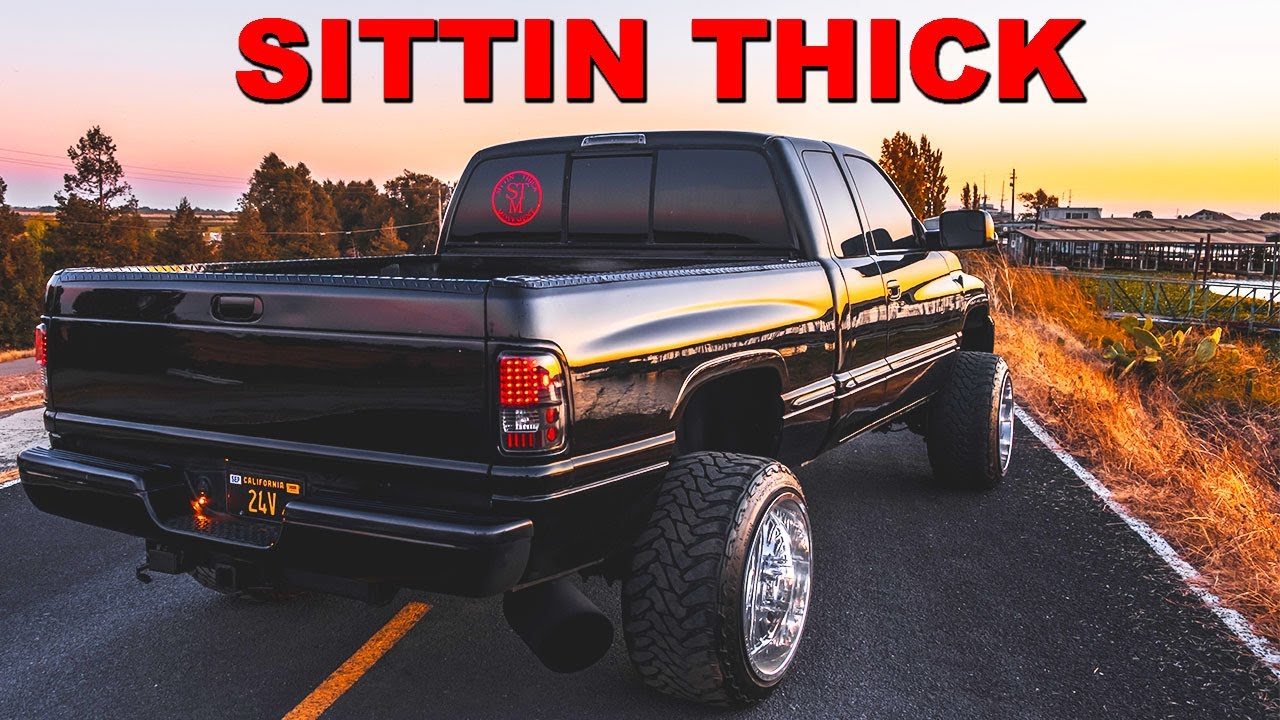 This is an edit of a leveled 2nd gen 24 valve Cummins Sittin Thick on 22x14...