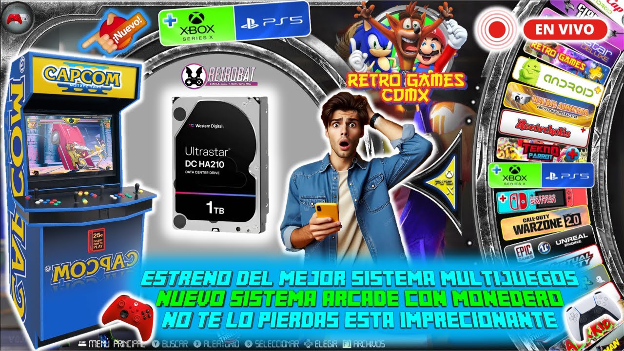 🚀 ¡El Primer Retrobat Arcade con Timer y Monedero 1TB! 🕹️ Juega por ...