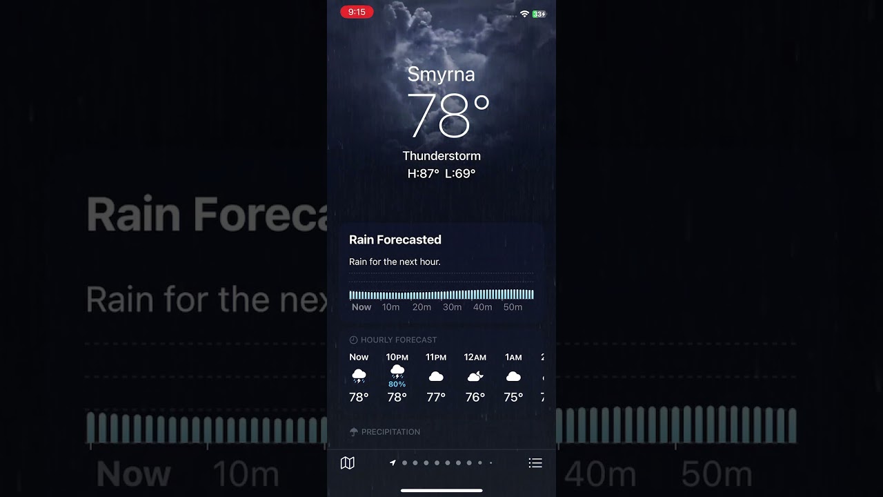 iOS 16 Weather Animation: Thunderstorm