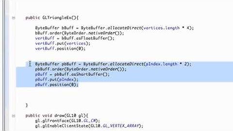 Android Application Development   183   OpenGL Vertex Color Buffer