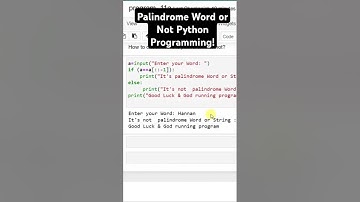 Check Palindromes in Seconds! python Programming #shorts #ai