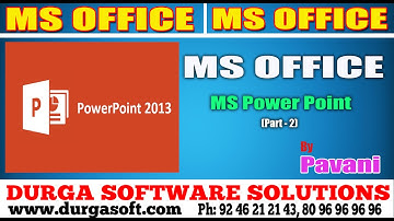 MS Office tutorials||onlinetraining||MS Power Point Part-2 by Pavani
