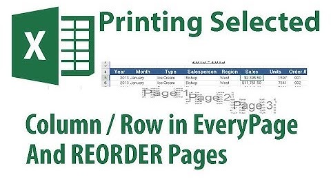Excel Tutorial : Printing Selected Rows and Columns in Every page and Change Print Order