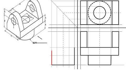 Engineering Drawing Tutorials  Orthographic Drawing with Sectional Front & Side view T 7 2A