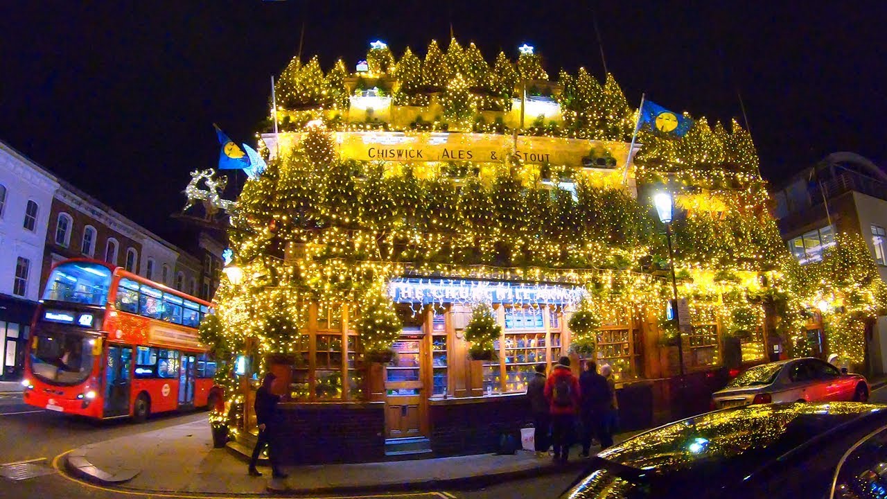 Christmas Walking London Kensington High Street to The Churchill Arms