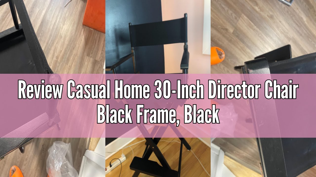 Review Casual Home 30-Inch Director Chair Black Frame, Black Canvas