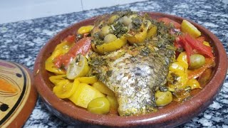 طريقة تحضير طاجين الحوت بالخضر وزيتون رائع كيشهي ??? جربوه //Moroccan tajin fish