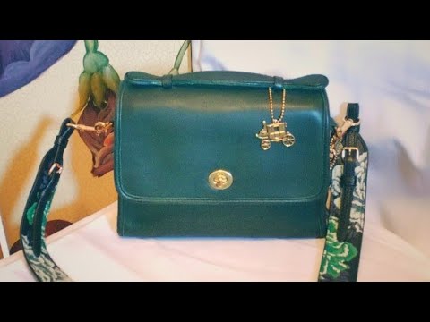 Vintage Coach Bag Tour, Rare Jade Color Sidepack Bag