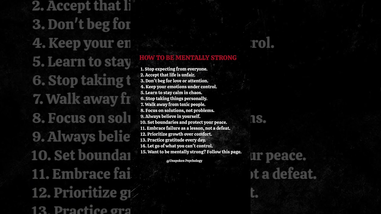 How To Be Mentally Strong💥 