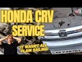 HONDA CRV SERVICE ON THE DRIVEWAY - HOME MECHANICS WITHOUT A LIFT.... LETS SEE HOW IT GOES.