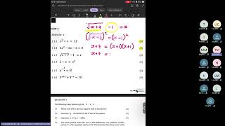 Algebra , linear  pattern and quadratic pattern  online class grade  and 11