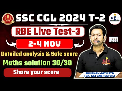 SSC CGL 2024 T-2 (mains) Live mock 3 (2-4 Nov) analysis, safe score, and detailed maths solution 🔥
