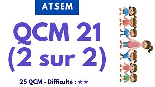 QCM 21 (2 sur 2) - 25 QCM - Difficulté : ★★