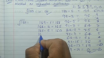 Class 8 - Exercise 6.3 - Q 3 | Find the square root of 100 and 169 by the method of repeated