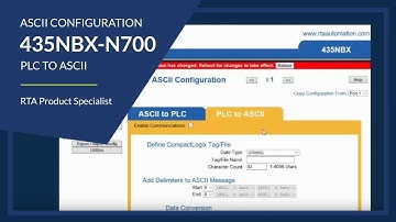 435NBX-N700 ASCII Configuration (PLC to ASCII)