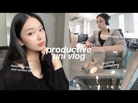PRODUCTIVE STUDY VLOG Midterms Working In Office Comp Sci Assignments Uni Student Life