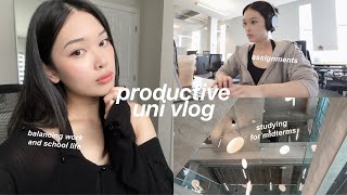 PRODUCTIVE STUDY VLOG👩🏻💻: Midterms, working in-office, comp sci assignments, uni student life