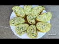 Кабачковый рулет с брынзой,зеленью и чесноком//Squash loaf with brunca,greens,garlik.