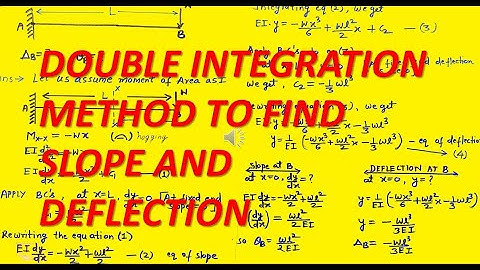 DOUBLE INTEGRATION METHOD TO FIND SLOPE AND DEFLECTION OF A CANTILEVER BEAM WITH POINT LOAD AT FREE