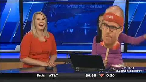 KAKE Meteorologist Frank Waugh's big head at Dodge...