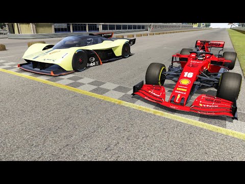 Aston Martin Valkyrie AMR Pro vs F1 Ferrari SF1000 2020 at Monza Full Course