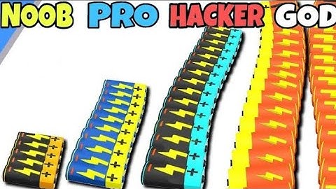 NOOB vs PRO vs HACKER vs GOD In Battery Run 3D (New Update!?)