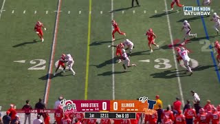 Bo Jackson Big Run Moves the Chains Move vs. Illinois | Ohio State Football
