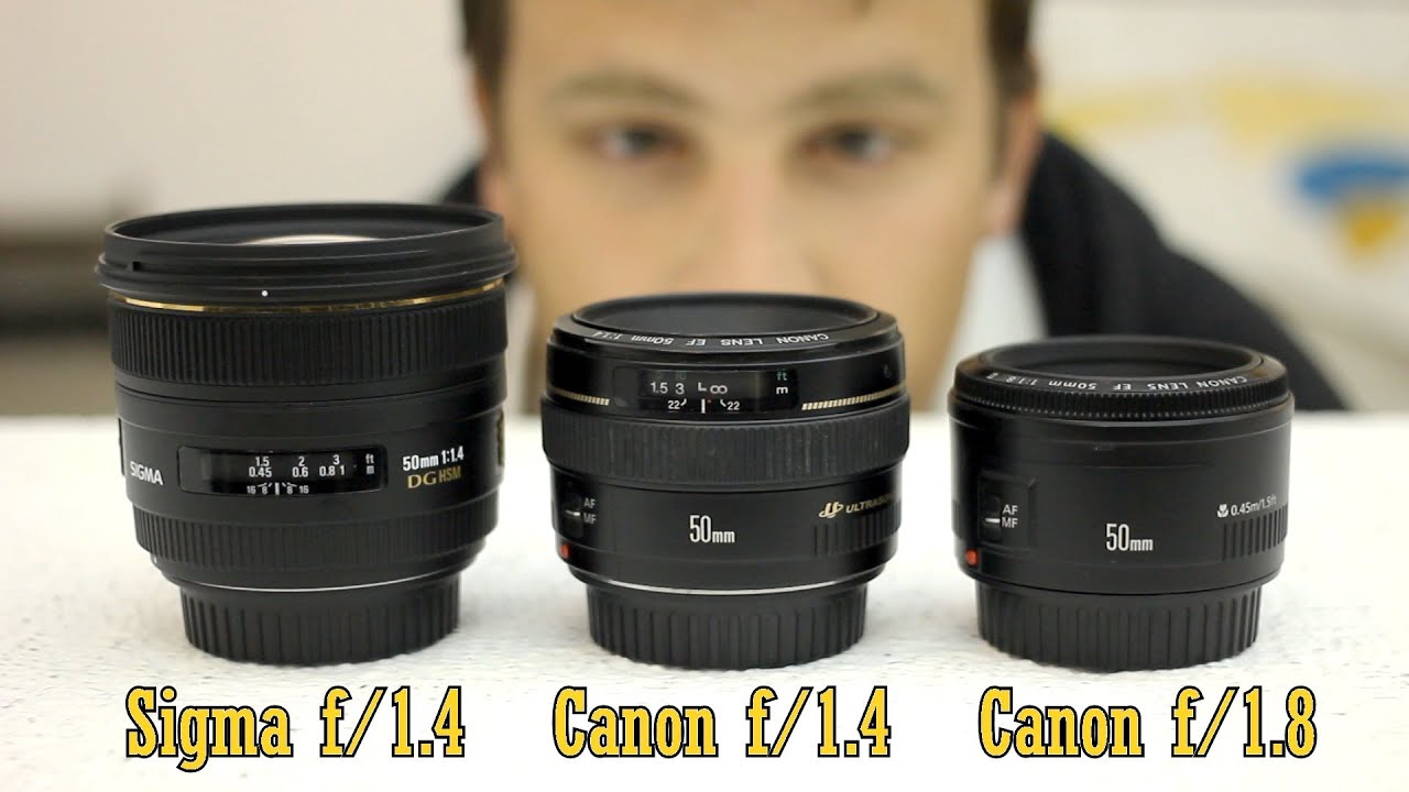 50mm lens battle: Sigma f/1.4, Canon f/1.4, Canon f/1.8 - YouTube