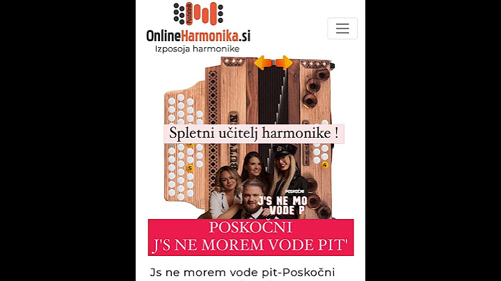 Js ne morem vode pit Poskočni Muzikanti /SPLETNO UČENJE HARMONIKE / NOTE HARMONIKA /