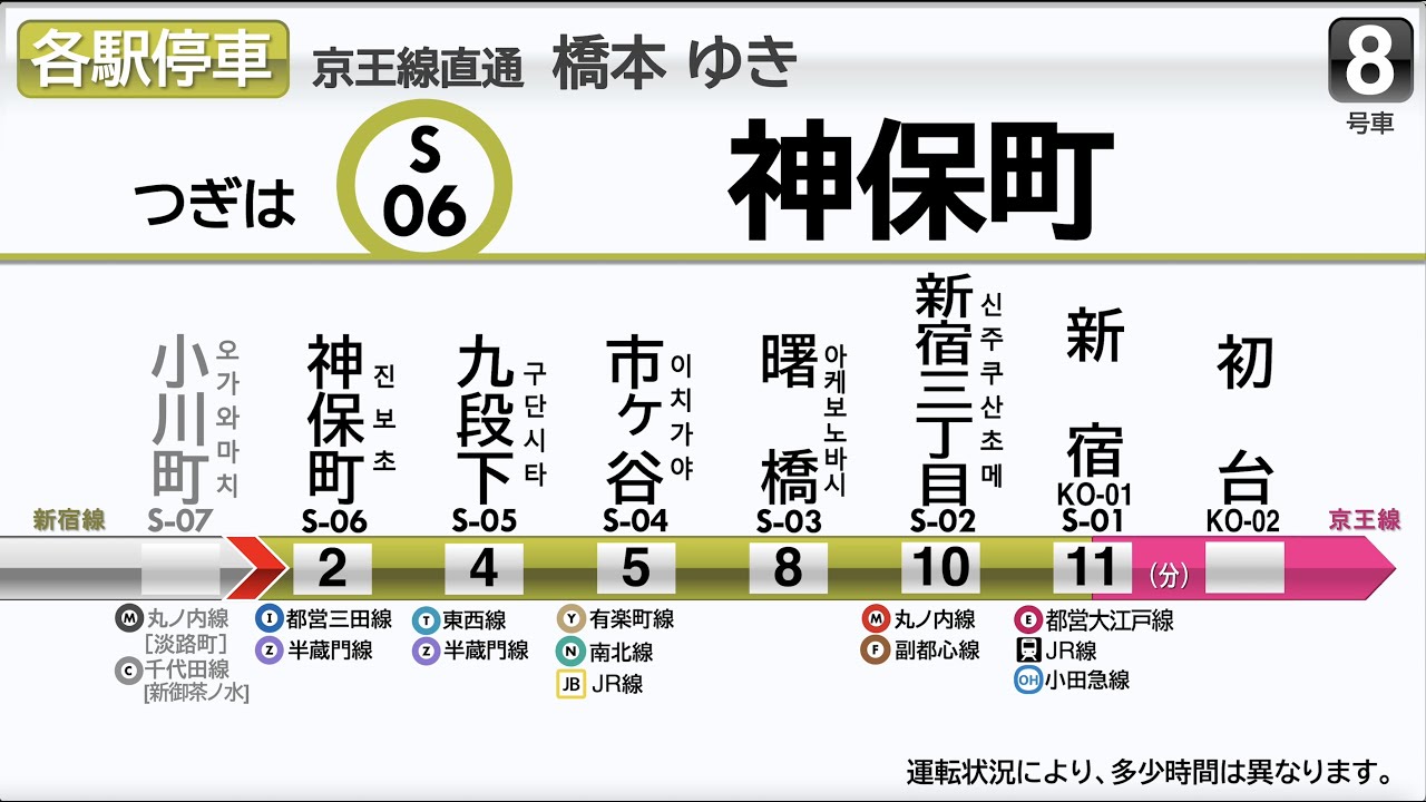 【LCD再現】都営新宿線 京王線直通 橋本ゆき