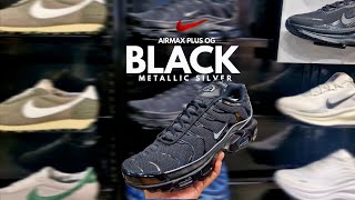 Up Close With Nike Air Max Plus Og 2026 Black Metallic Silver Sneaker Detail