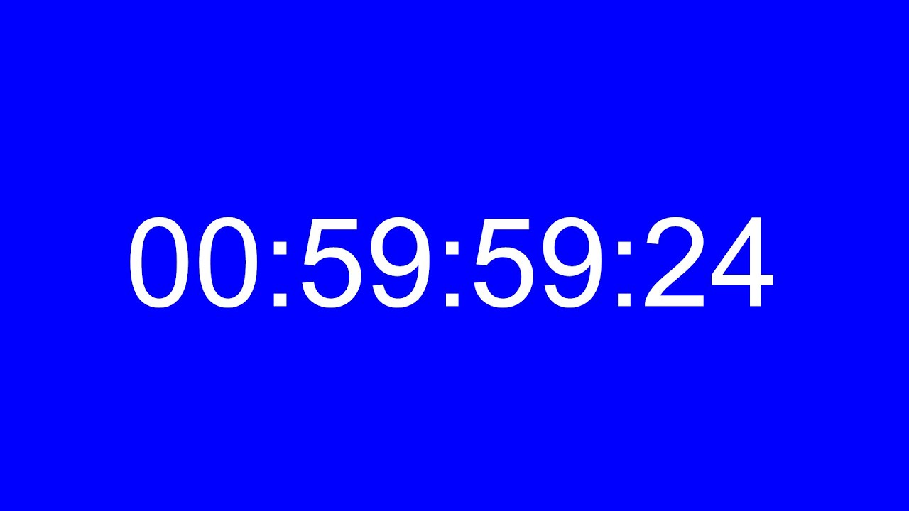 1 Hour Time Code Blue Screen - YouTube