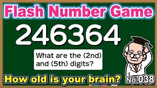 【No.038】Flash Number Games🧠 BRAIN TRAINING 💪 | Less than 20% correct in the 60s!?【9 Questions】