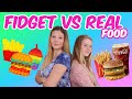 Fidget vs Real Food Challenge || Taylor &amp; Vanessa