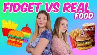 Fidget vs Real Food Challenge || Taylor &amp; Vanessa