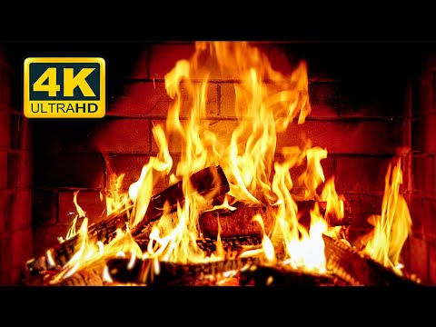 Cozy Fireplace 4K . Fireplace With Crackling Fire Sounds. Crackling Fireplace 4K