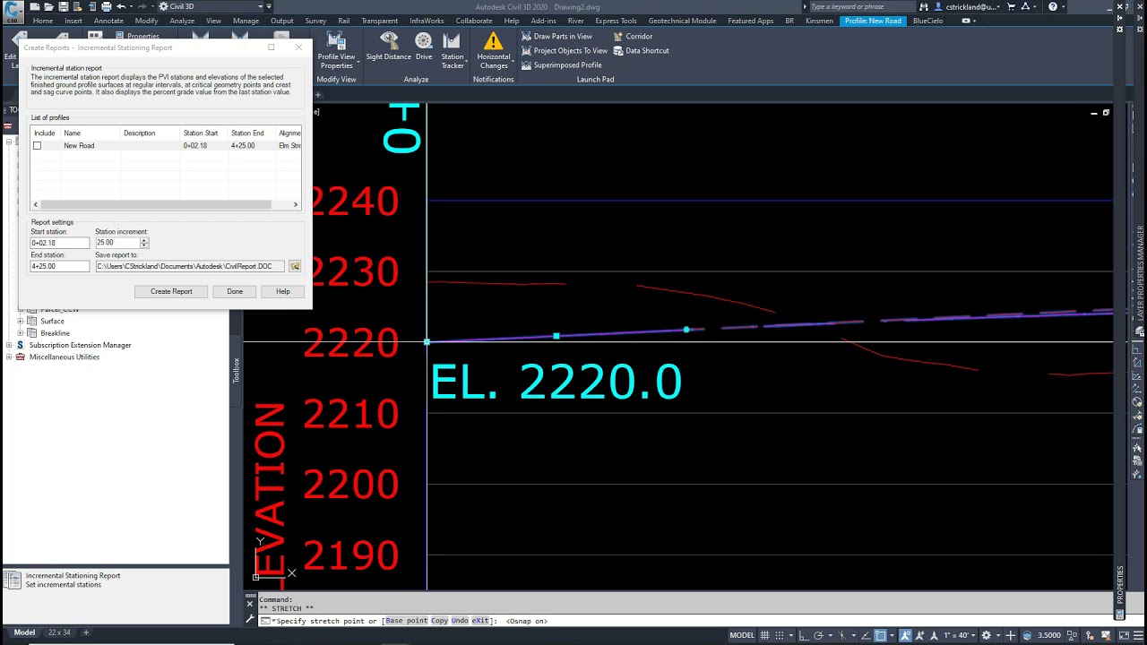 Civil 3D Station and Elevation table Export Simple YouTube