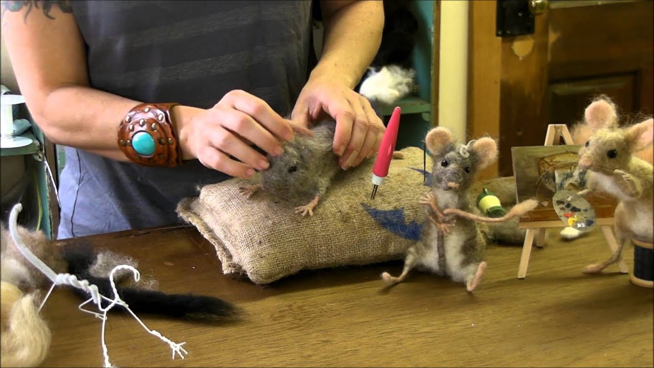 Needle Felted Sleepy Mice 