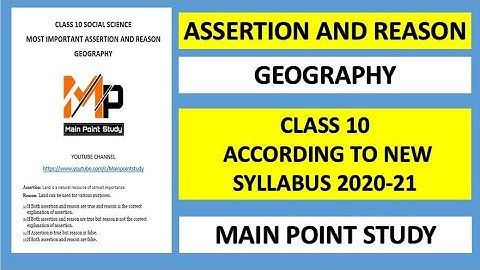 Assertion Reasoning Questions Class 10 Social Science (GEOGRAPHY) @Mainpointstudy
