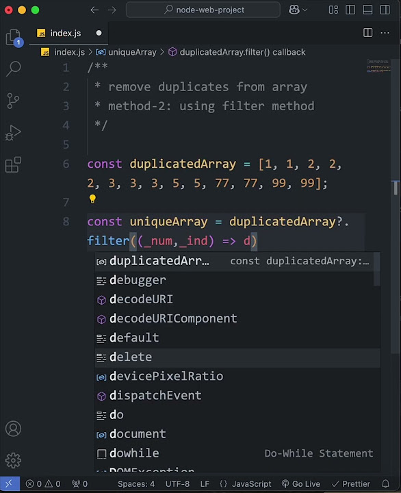 🔥 Remove Duplicates from Arrays in JavaScript with filter() | 60-Second ...