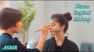 [ASMR] Picasso Inspired Makeup by the Global Theme Park's Artist アートメイクピカソ