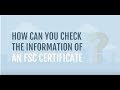 How to look up fsc codes or verify certification status
