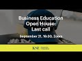 Business Education Open House: Last call 2020