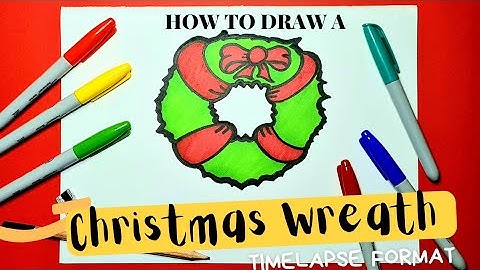 How to Draw a Christmas Wreath in Timelapse Format to follow along to.