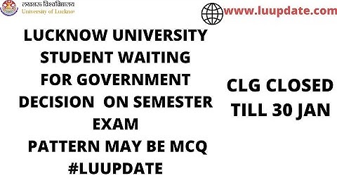 LU|EXAM|DECISION|MCQ|PATTERN#lucknowuniversity