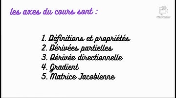 Différentiabilité des fonctions à plusieurs variables (PARTIE 1)